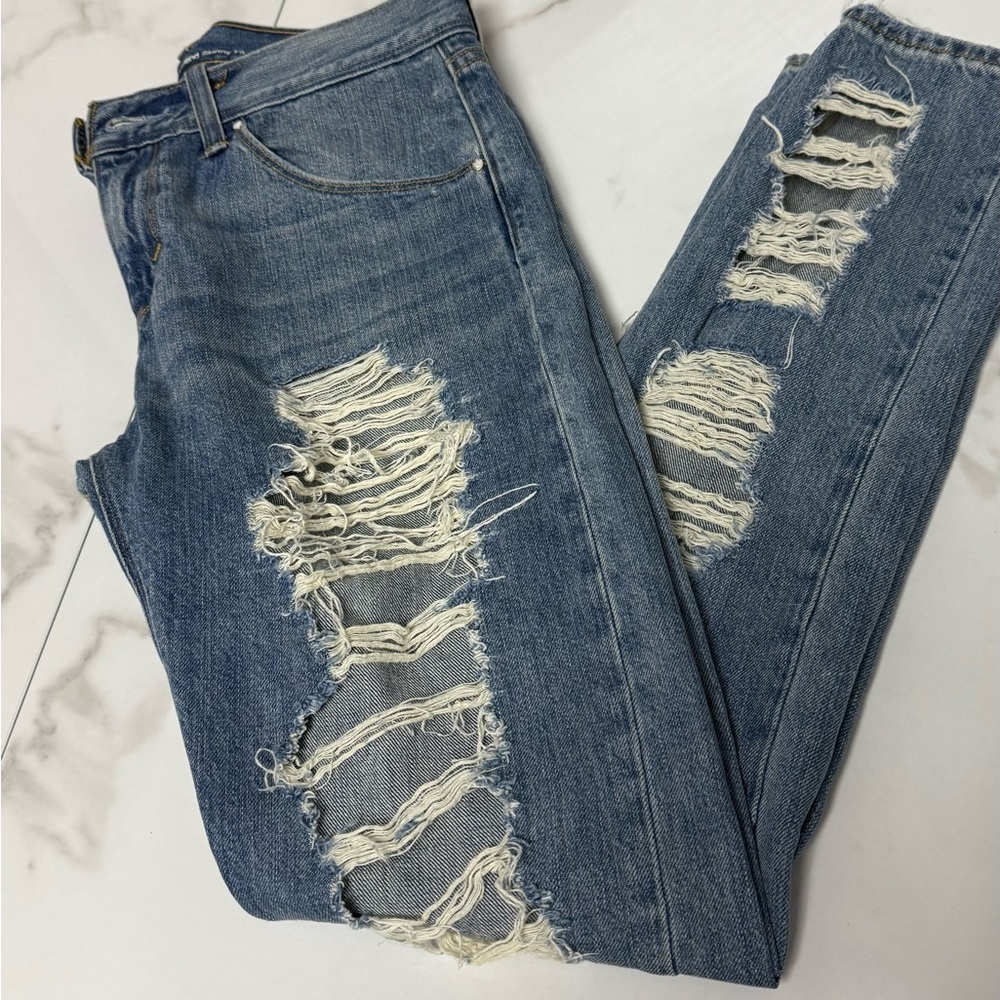 Levi's Light Blue Distressed Slim Jeans 100% COTTON